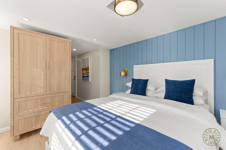 Schooner Suite bedroom area at Mystic River Inn.